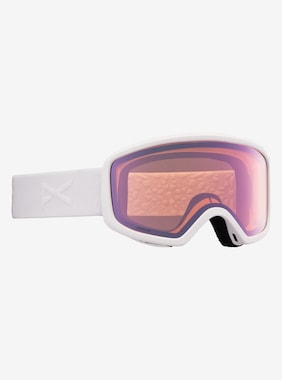 Anon Deringer Goggles + Bonus Lens + MFI® Face Mask shown in Frame: White, Lens: Perceive Cloudy Pink (53% / S1), Spare Lens: Amber (55% / S1)