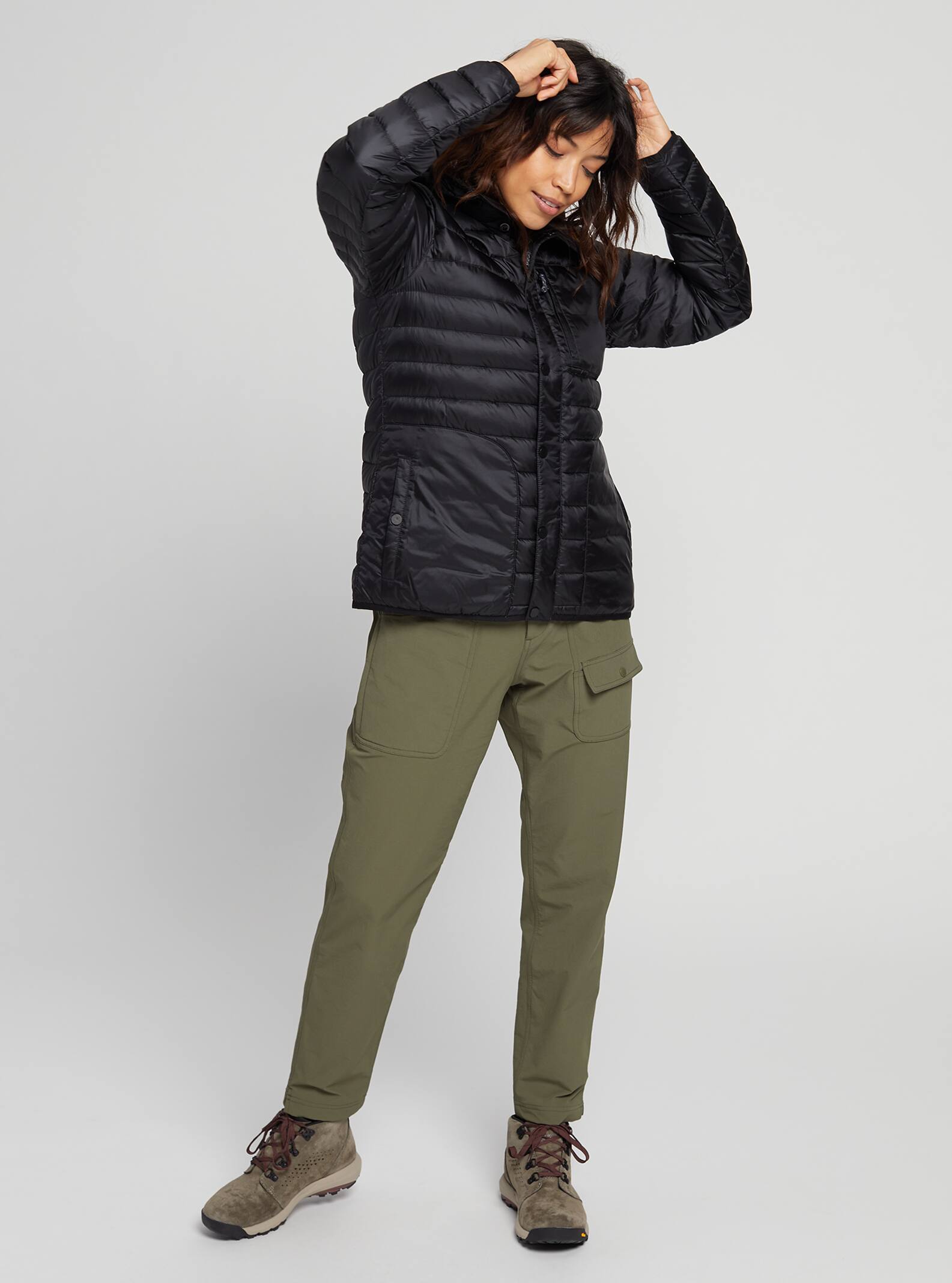 ウィメンズ Burton エバーグリーン ダウン フーデッド ジャケット