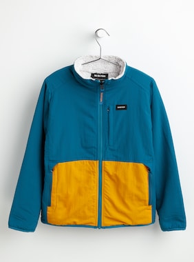 Kids' Burton Snooktwo Reversible Fleece Jacket shown in Celestial Blue / Cadmium Yellow / Lunar Gray