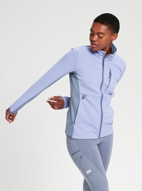 Women's Burton Multipath Full-Zip Fleece shown in Foxglove Violet / Folkstone Gray