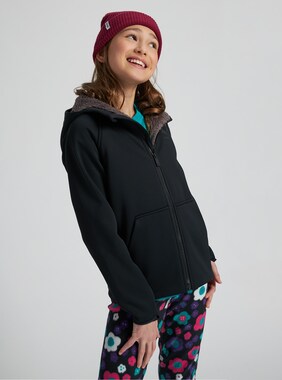 Kids' Burton Crown Weatherproof Full-Zip Sherpa Fleece shown in True Black
