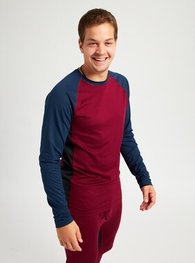 Men's Burton Midweight X Base Layer Crew shown in Dress Blue / Mulled Berry