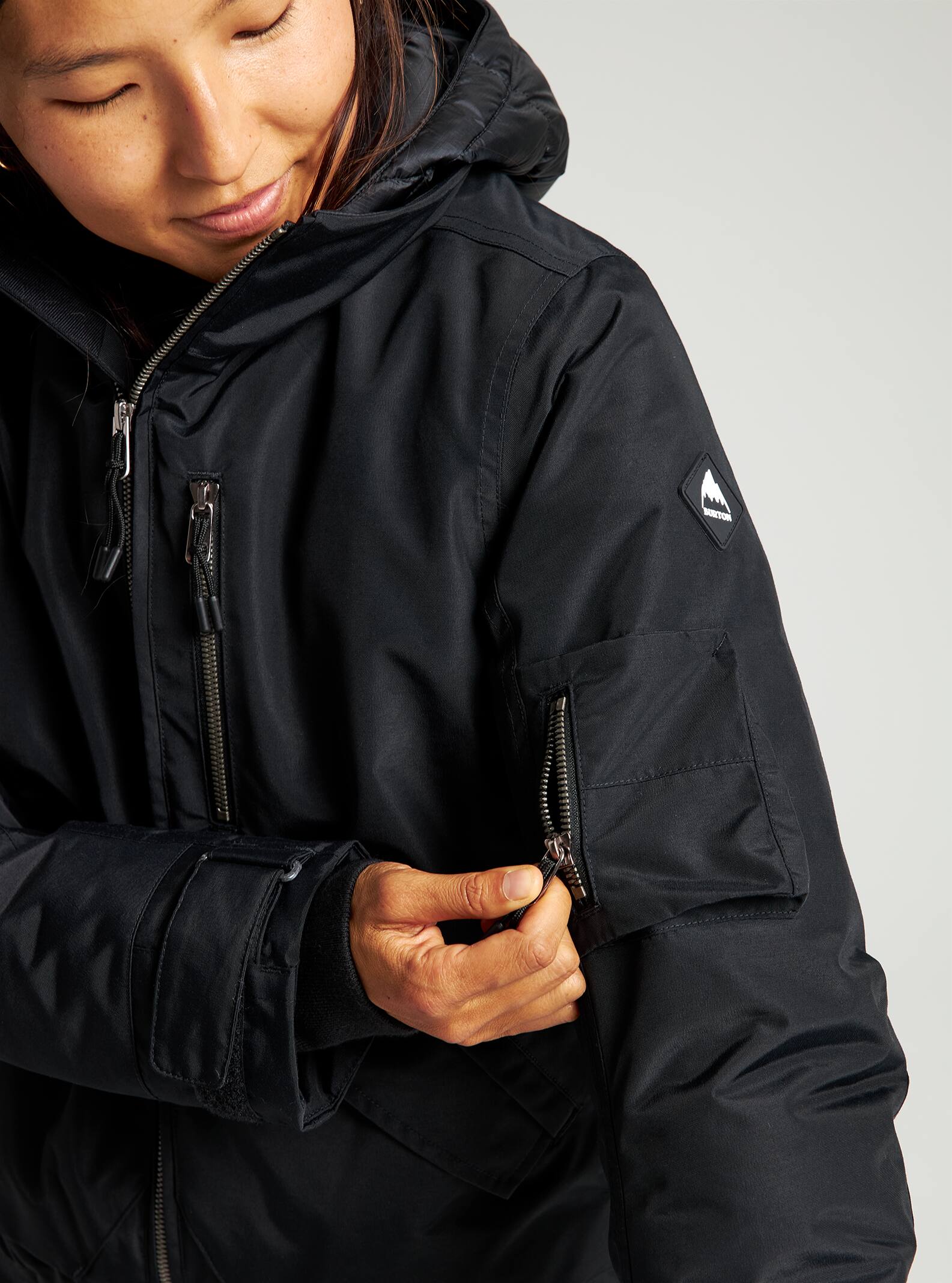 burton black bomber jacket
