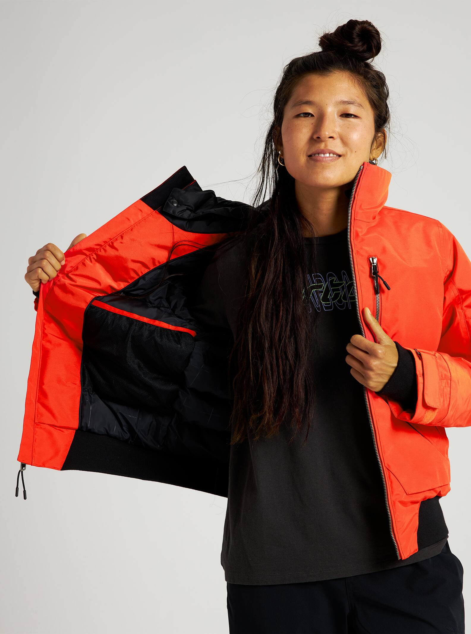 burton black bomber jacket