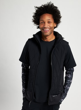 Men's Burton Light Phase Hybrid Fleece Vest shown in True Black