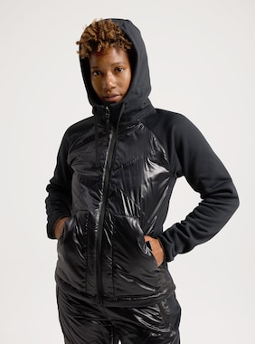 Women's Burton Amora Hybrid Full-Zip Fleece shown in True Black