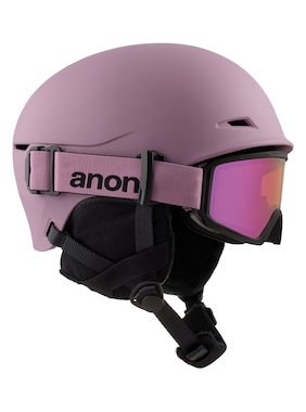 Kids' Anon Define Ski & Snowboard Helmet/Goggle Combo shown in Purple