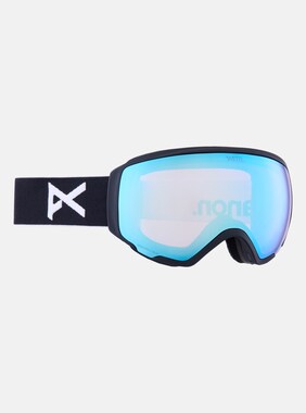 Anon WM1 Low Bridge Fit Goggles + Bonus Lens + MFI® Face Mask shown in Frame: Black, Lens: Perceive Variable Blue (21% / S2), Spare Lens: Perceive Cloudy Pink (53% / S1)