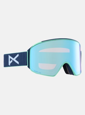 Anon M4 Low Bridge Fit Goggles (Cylindrical) + Bonus Lens + MFI® Face Mask shown in Frame: Navy, Lens: Perceive Variable Blue (21% / S2), Spare Lens: Perceive Cloudy Pink (53% / S1)