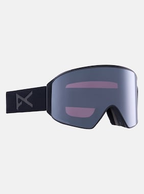 Anon M4 Goggles (Cylindrical) + Bonus Lens + MFI® Face Mask shown in Frame: Smoke, Lens: Perceive Sunny Onyx (6% / S4), Spare Lens: Perceive Variable Violet (34% / S2)