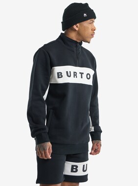 Men's Burton Lowball Quarter-Zip Fleece shown in True Black
