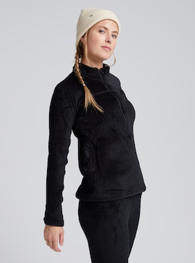 Women's Burton [ak] Baker Hi-Loft™ Quarter-Zip Fleece shown in True Black