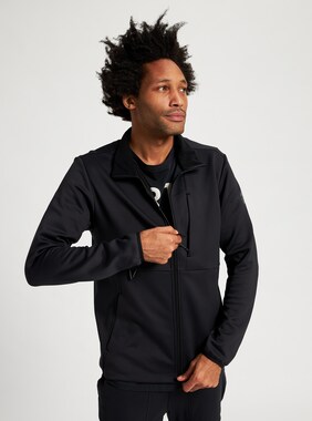 Men's Burton Multipath Full-Zip Fleece shown in True Black