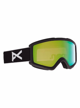 Anon Helix 2.0 Low Bridge Fit Goggles shown in Frame: Black, Lens: Perceive Variable Green (22% / S2), Spare Lens: Amber (55% / S1)