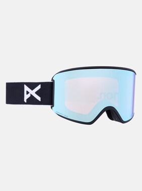 Anon WM3 Goggles + Bonus Lens + MFI® Face Mask shown in Frame: Black, Lens: Perceive Variable Blue (21% / S2), Spare Lens: Perceive Cloudy Pink (53% / S1)
