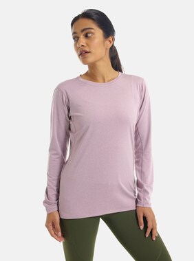 Women's Burton Multipath Essential Tech Long Sleeve T-Shirt shown in Elderberry Heather