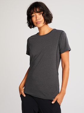 Women's Burton Multipath Essential Tech Short Sleeve T-Shirt shown in True Black Heather
