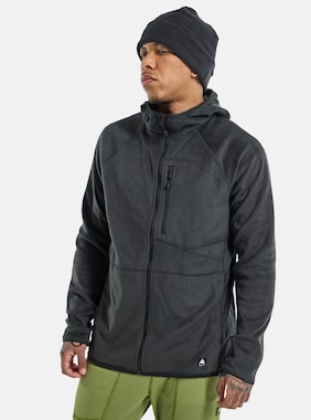 Men's Burton Stockrun Warmest Hooded Full-Zip Fleece shown in True Black