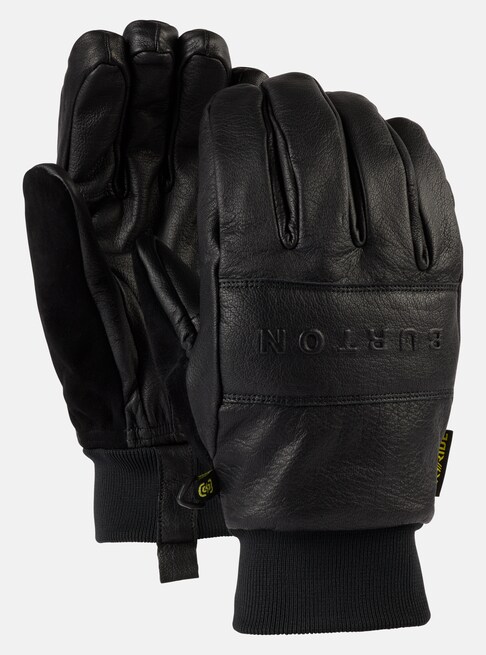 insulated black leather gloves