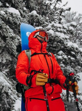 Women's Burton [ak] Tusk GORE-TEX PRO 3L Jacket shown in Signal Orange