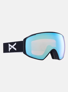 Anon M4S Low Bridge Fit Goggles (Toric) + Bonus Lens + MFI® FACE MASK shown in Frame: Black, Lens: Perceive Variable Blue (21% / S2), Spare Lens: Perceive Cloudy Pink (53% / S1)