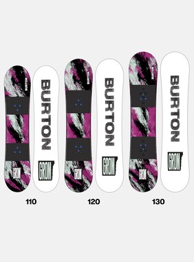Kids' Burton Grom Snowboard shown in Purple / Teal