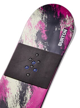 Kids' Burton Grom Snowboard shown in Purple / Teal