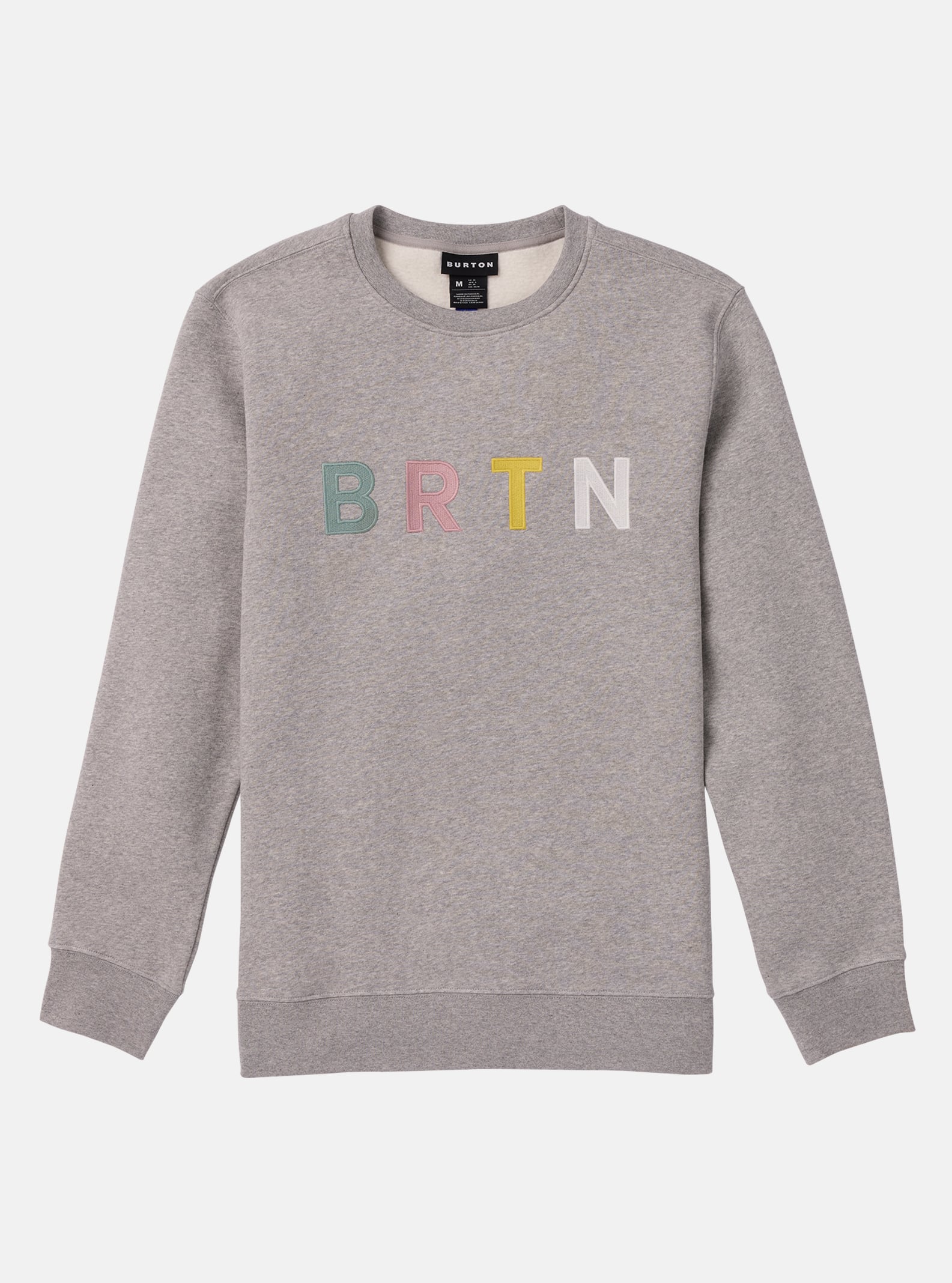 Burton Sweatshirt - BRTN Crewneck, Gray Heather Multi, L