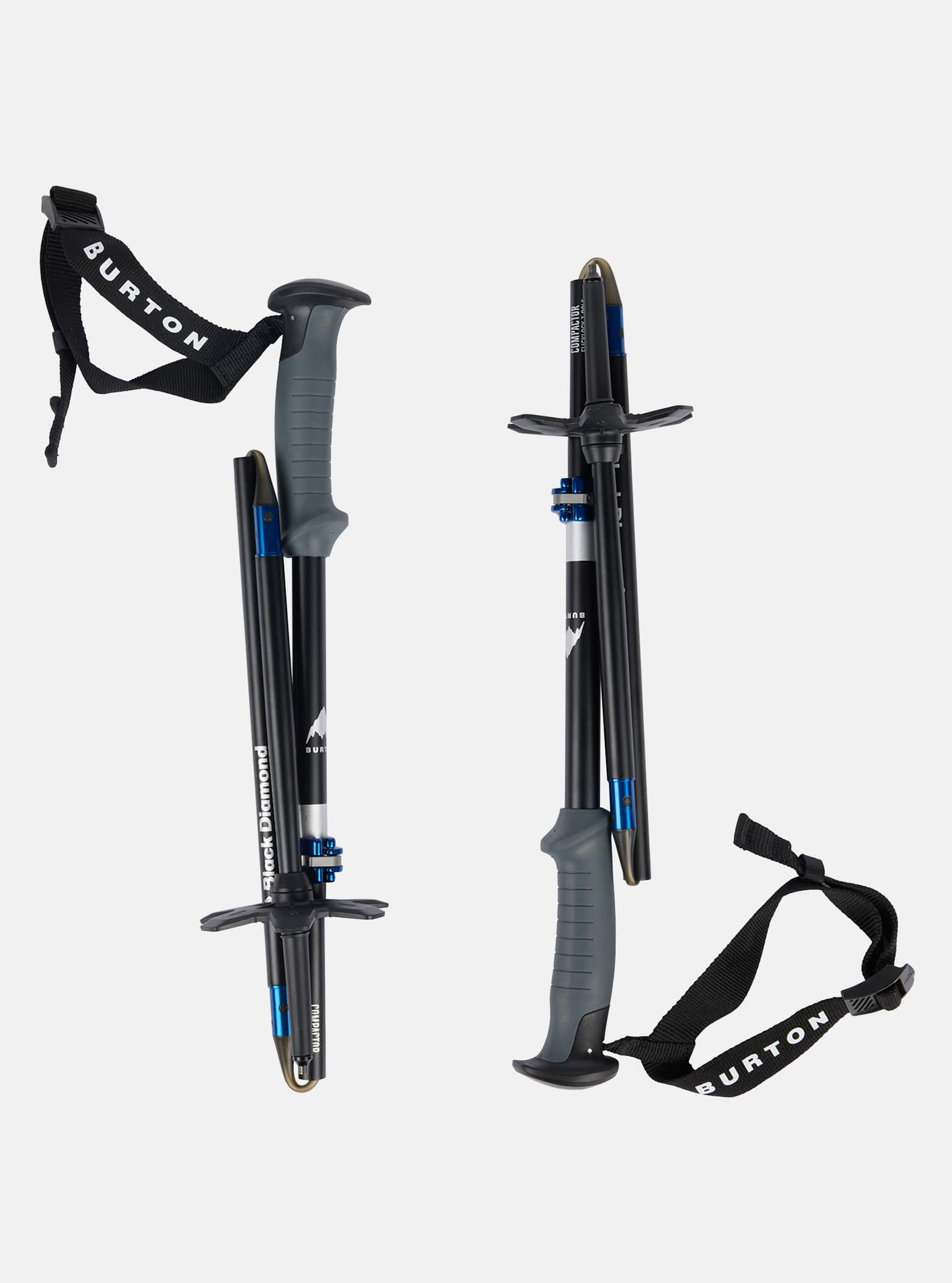 Burton x Black Diamond Compactor Poles, Black / Blue, L