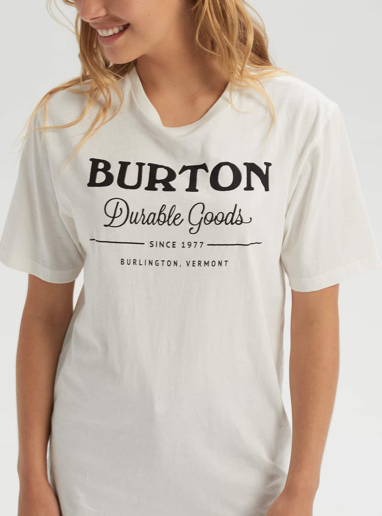 Burton Durable Goods Short Sleeve T-Shirt White - Xxs, image size:1252x1688