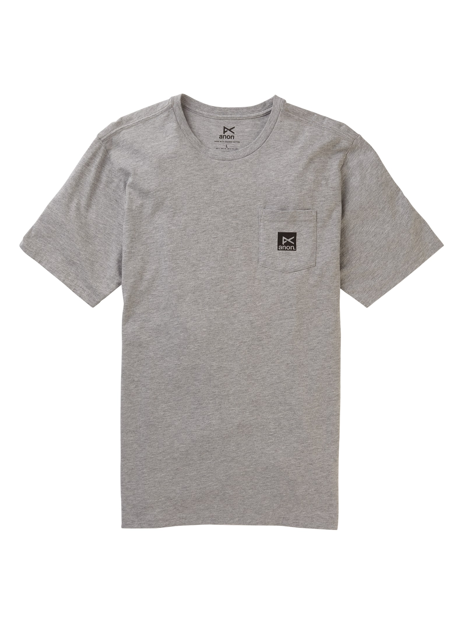 Anon Short Sleeve Pocket T-Shirt, Gray Heather, S