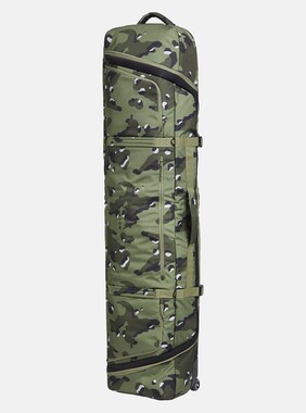 Burton Wheelie Flight Attendant Snowboard Bag shown in Forest Moss Cookie Camo