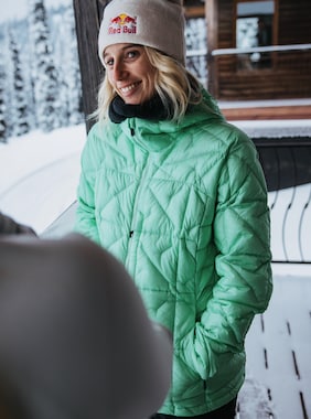 Women's Burton [ak] Baker Hooded Down Jacket shown in Powder Mint