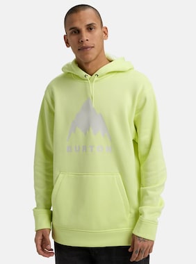 Men's Burton Oak Pullover Hoodie shown in Glow Yellow Green Heather