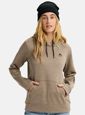 ウィメンズ Burton オーク プルオーバーフーディー 画像のアイテムはSummit Taupe Heather