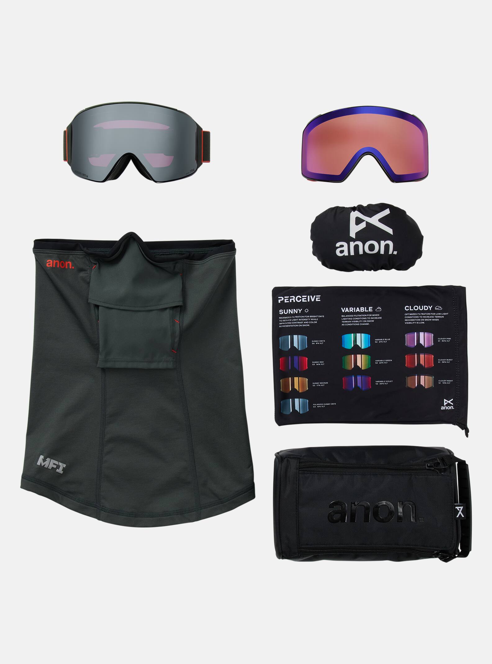 Anon M4 Low Bridge Fit Goggles (Cylindrical) + Bonus Lens + MFI