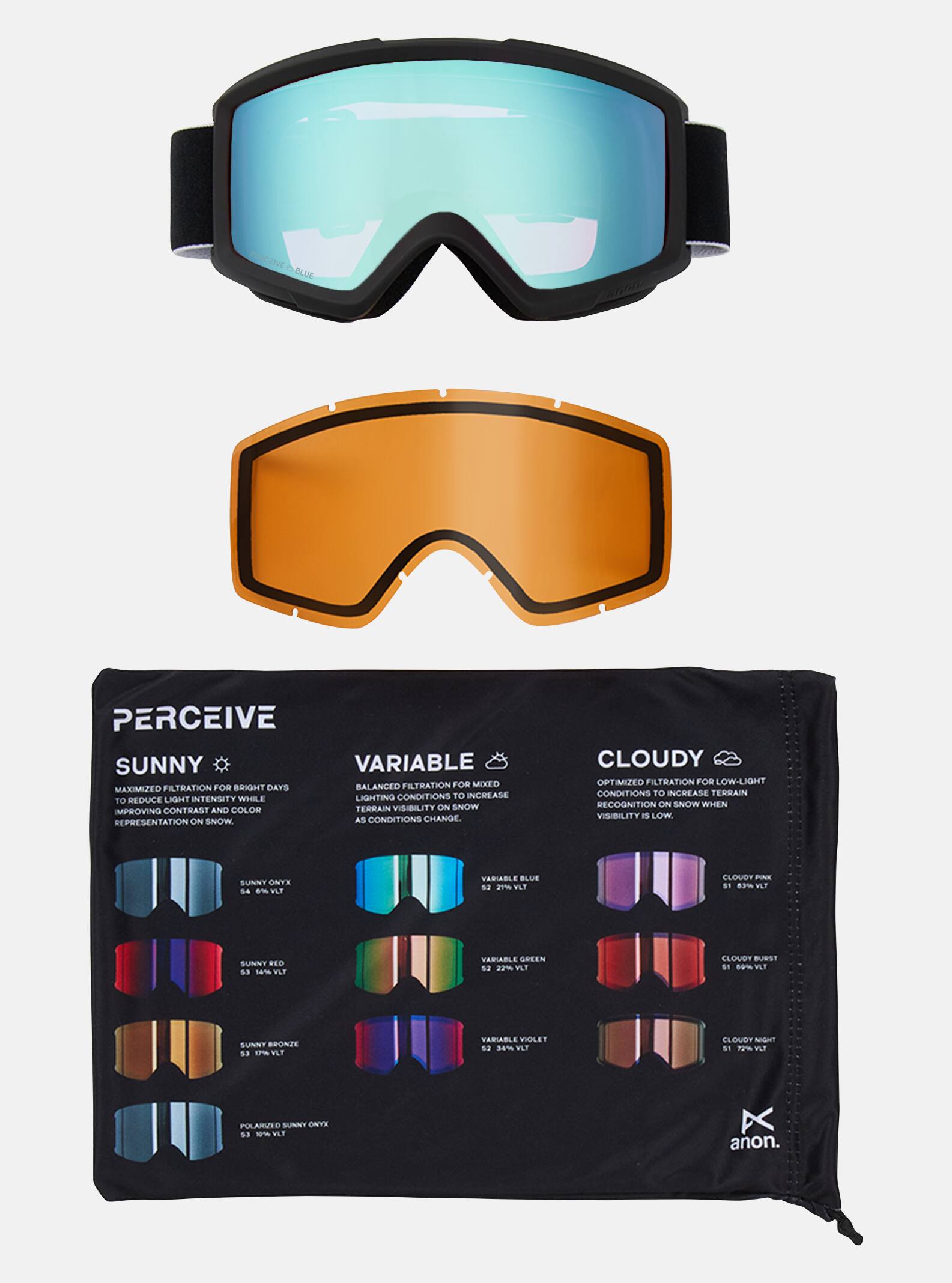 Anon Helix 2.0 Low Bridge Fit Goggles + Bonus Lens | Goggle