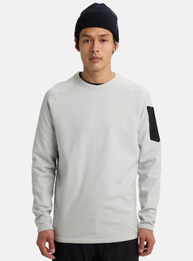Men's Burton [ak]® Baker Stretch Crewneck Fleece shown in Gray Cloud