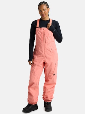 Women's Burton Reserve 2L Bib Pants shown in Sunrise Coral
