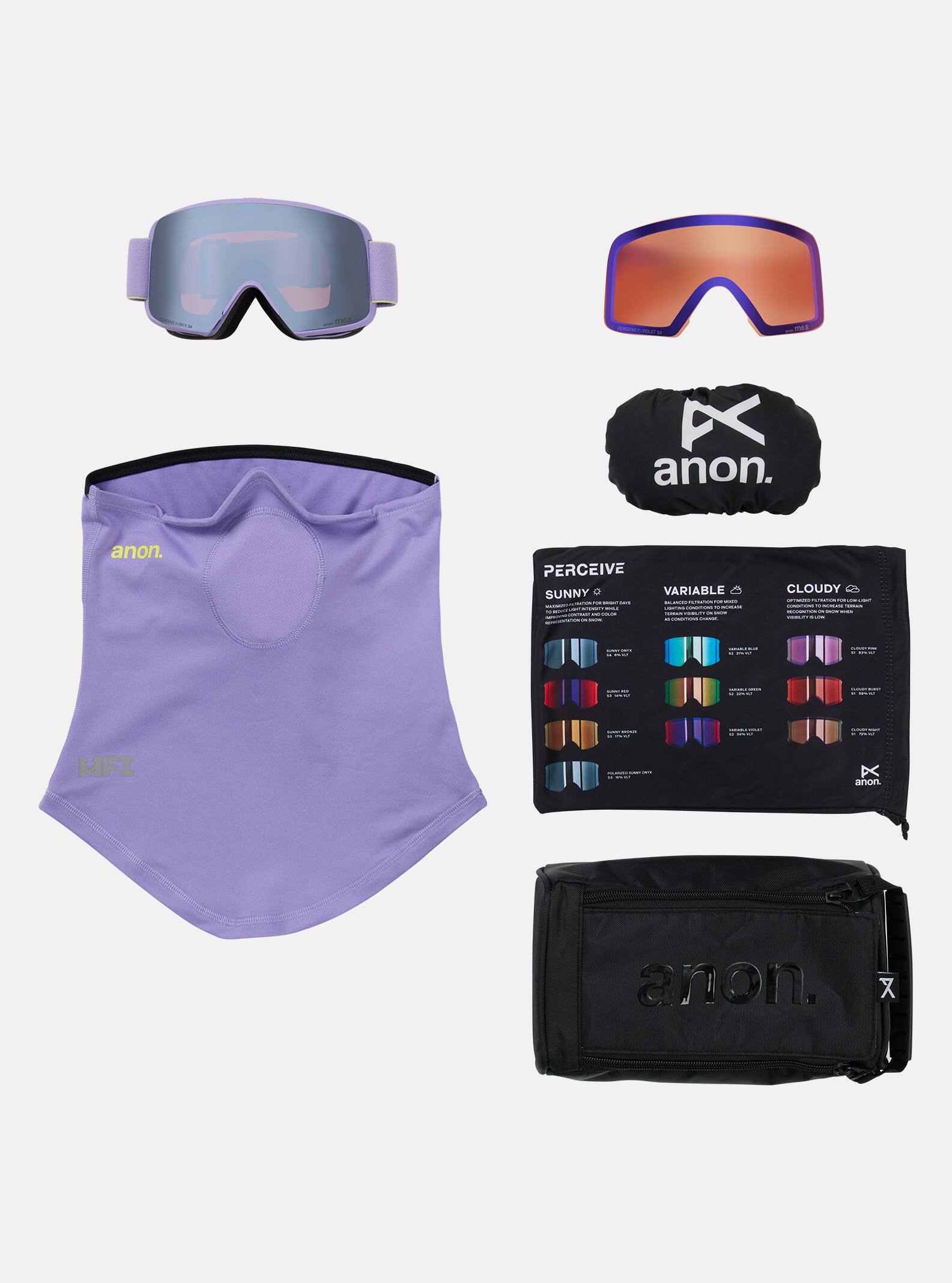 Anon M6S Low Bridge Fit Goggles + Bonus Lens + MFI® Face Mask